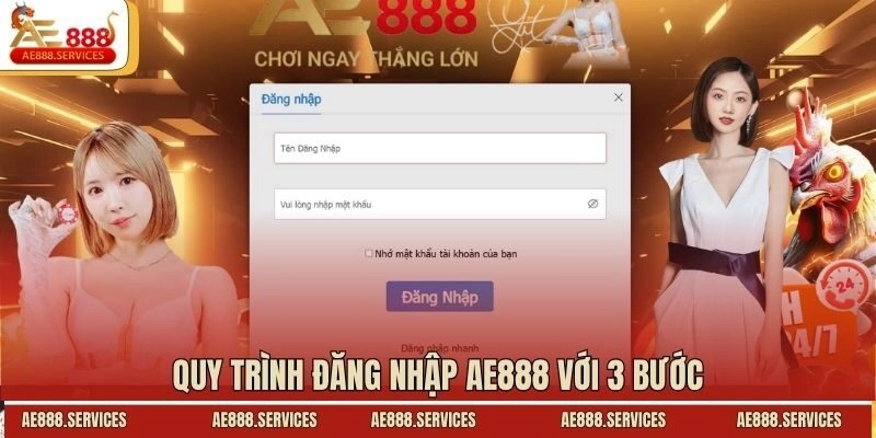 Quy trình đăng nhập AE888 với 3 bước